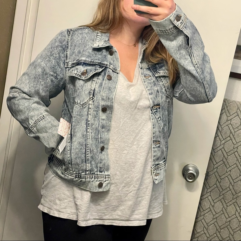 Free People acid wash denim jacket